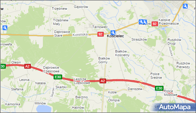 mapa Białków Górny, Białków Górny na mapie Targeo