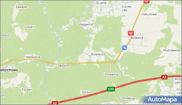 mapa Bolewicko, Bolewicko na mapie Targeo