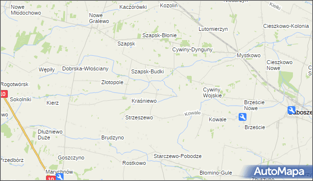 mapa Bożewo gmina Baboszewo, Bożewo gmina Baboszewo na mapie Targeo