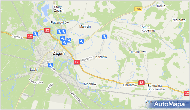mapa Bożnów, Bożnów na mapie Targeo