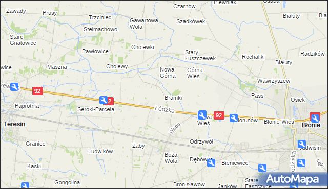 mapa Bramki, Bramki na mapie Targeo