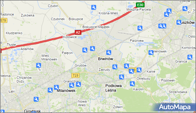 mapa Brwinów, Brwinów na mapie Targeo
