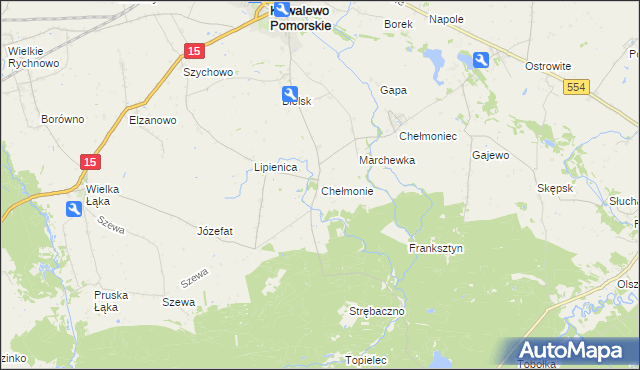 mapa Chełmonie, Chełmonie na mapie Targeo