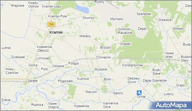 mapa Chmielnik gmina Kramsk, Chmielnik gmina Kramsk na mapie Targeo