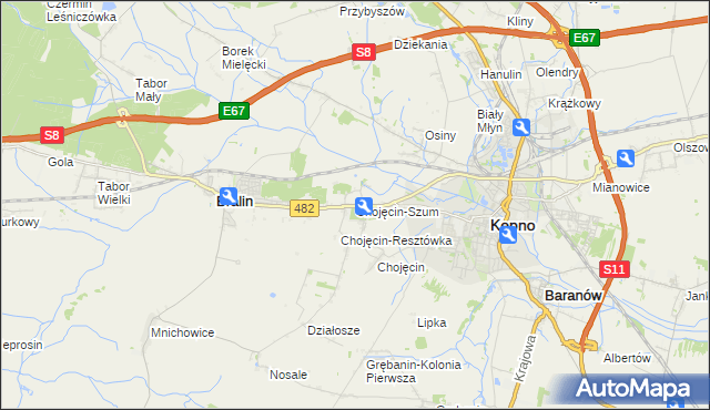 mapa Chojęcin-Szum, Chojęcin-Szum na mapie Targeo