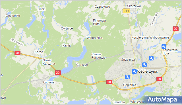 mapa Czarne Pustkowie, Czarne Pustkowie na mapie Targeo