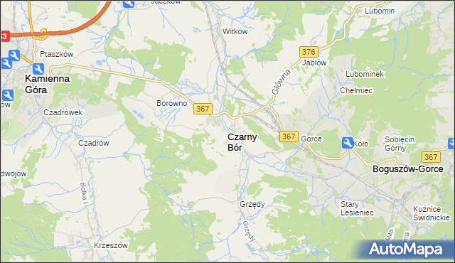 mapa Czarny Bór, Czarny Bór na mapie Targeo