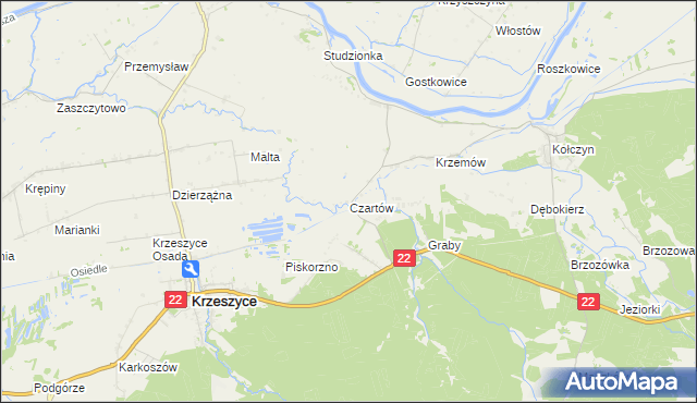 mapa Czartów, Czartów na mapie Targeo