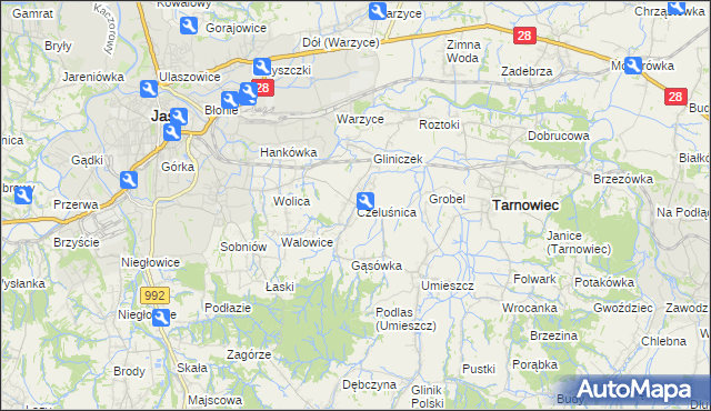 mapa Czeluśnica, Czeluśnica na mapie Targeo