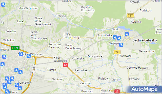 mapa Dawidów gmina Jedlnia-Letnisko, Dawidów gmina Jedlnia-Letnisko na mapie Targeo