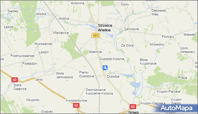 mapa Dubidze-Kolonia, Dubidze-Kolonia na mapie Targeo