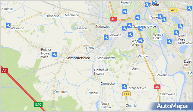 mapa Dziekaństwo, Dziekaństwo na mapie Targeo