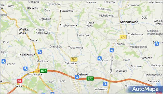 mapa Garlica Murowana, Garlica Murowana na mapie Targeo