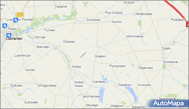 mapa Gołębin, Gołębin na mapie Targeo