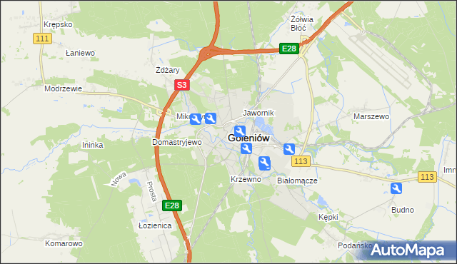 mapa Goleniów, Goleniów na mapie Targeo