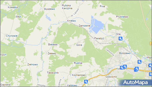 mapa Góra gmina Wejherowo, Góra gmina Wejherowo na mapie Targeo