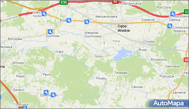mapa Górki gmina Dębe Wielkie, Górki gmina Dębe Wielkie na mapie Targeo