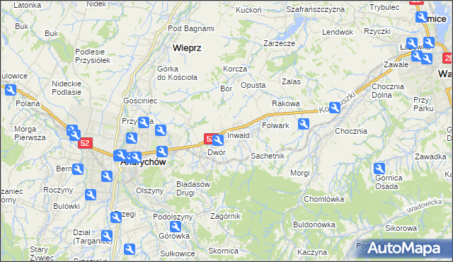 mapa Inwałd, Inwałd na mapie Targeo
