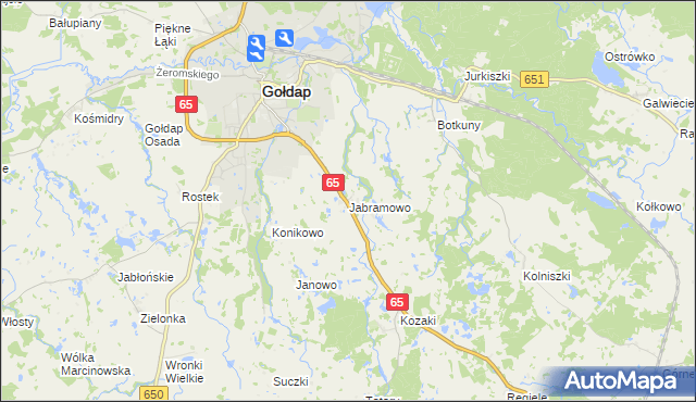 mapa Jabramowo, Jabramowo na mapie Targeo