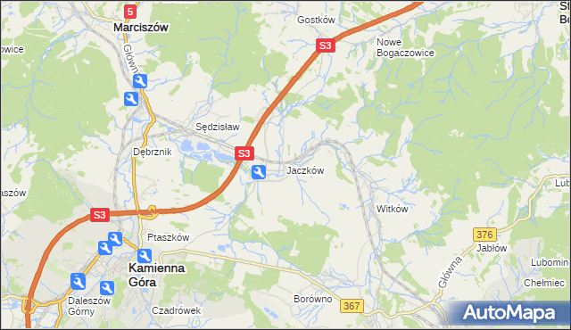 mapa Jaczków, Jaczków na mapie Targeo