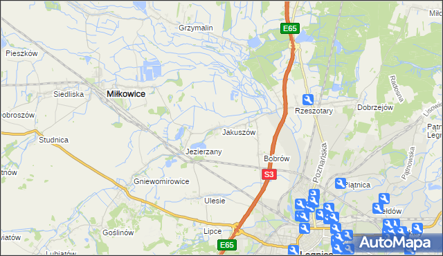 mapa Jakuszów, Jakuszów na mapie Targeo