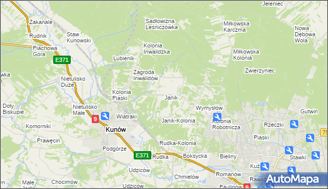 mapa Janik, Janik na mapie Targeo