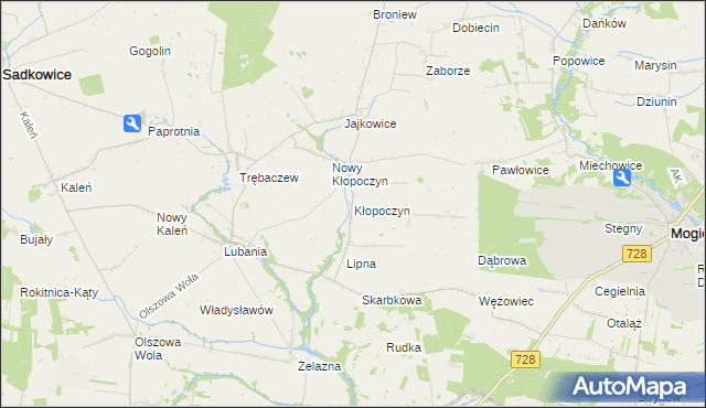mapa Kłopoczyn, Kłopoczyn na mapie Targeo