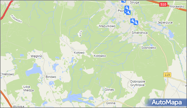 mapa Kołówko, Kołówko na mapie Targeo