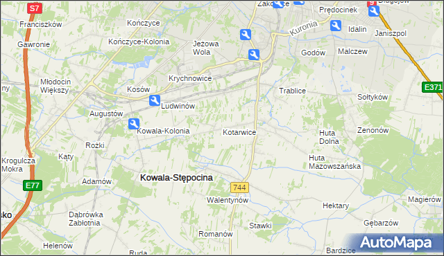 mapa Kotarwice, Kotarwice na mapie Targeo