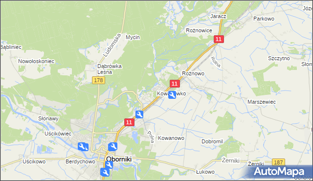 mapa Kowanówko, Kowanówko na mapie Targeo
