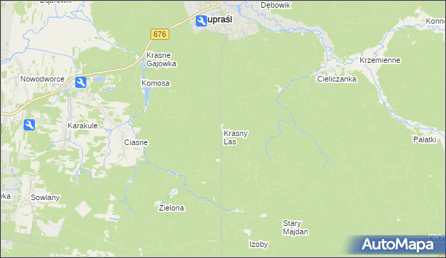 mapa Krasny Las, Krasny Las na mapie Targeo