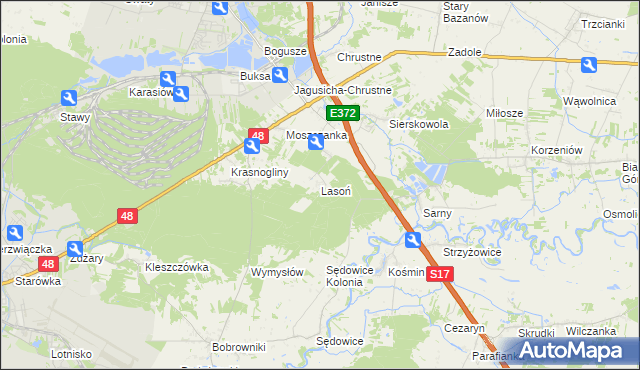 mapa Lasoń, Lasoń na mapie Targeo