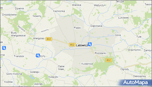 mapa Latowicz, Latowicz na mapie Targeo