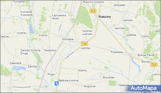 mapa Łaznów, Łaznów na mapie Targeo