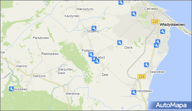 mapa Łebcz, Łebcz na mapie Targeo