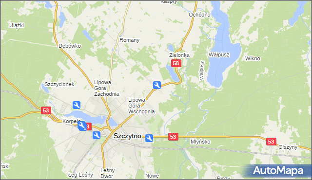 mapa Lemany gmina Szczytno, Lemany gmina Szczytno na mapie Targeo