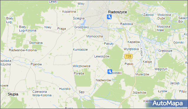 mapa Lewoszów, Lewoszów na mapie Targeo