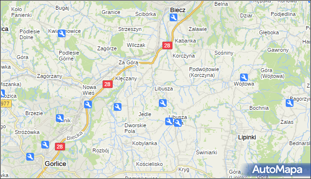 mapa Libusza, Libusza na mapie Targeo