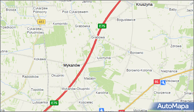 mapa Łochynia, Łochynia na mapie Targeo