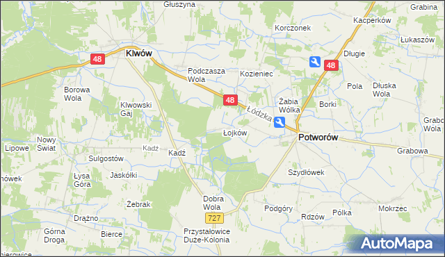mapa Łojków, Łojków na mapie Targeo