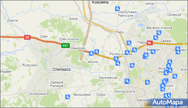 mapa Łyski, Łyski na mapie Targeo