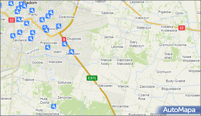 mapa Maków Nowy, Maków Nowy na mapie Targeo