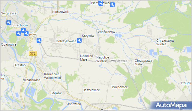 mapa Nadolice Wielkie, Nadolice Wielkie na mapie Targeo