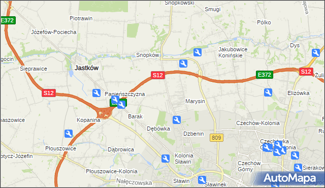 mapa Natalin gmina Jastków, Natalin gmina Jastków na mapie Targeo