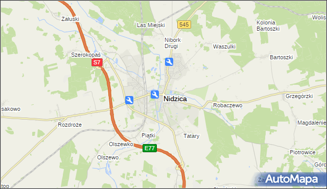 mapa Nidzica, Nidzica na mapie Targeo