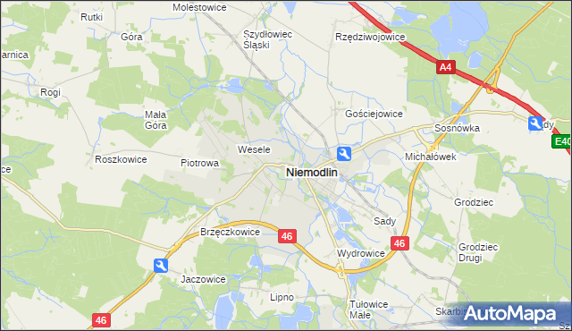 mapa Niemodlin, Niemodlin na mapie Targeo