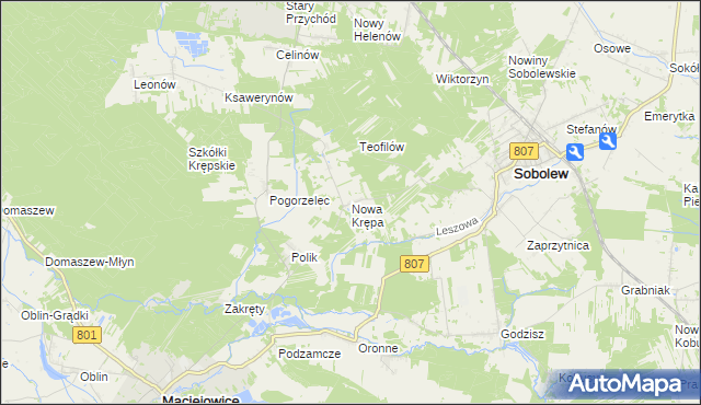 mapa Nowa Krępa, Nowa Krępa na mapie Targeo