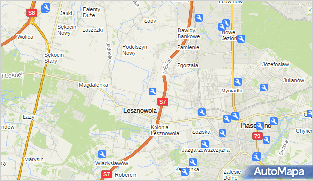 mapa Nowa Wola gmina Lesznowola, Nowa Wola gmina Lesznowola na mapie Targeo