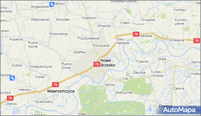 mapa Nowe Brzesko, Nowe Brzesko na mapie Targeo