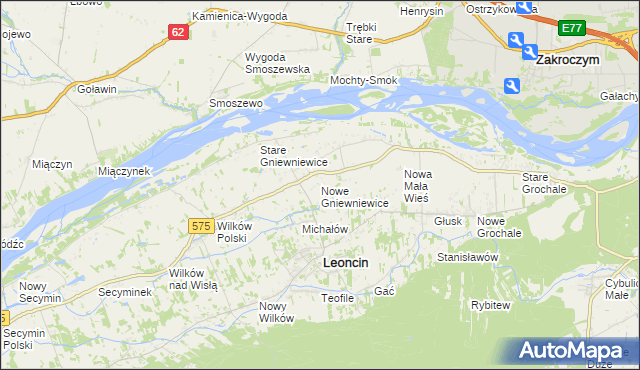 mapa Nowe Gniewniewice, Nowe Gniewniewice na mapie Targeo